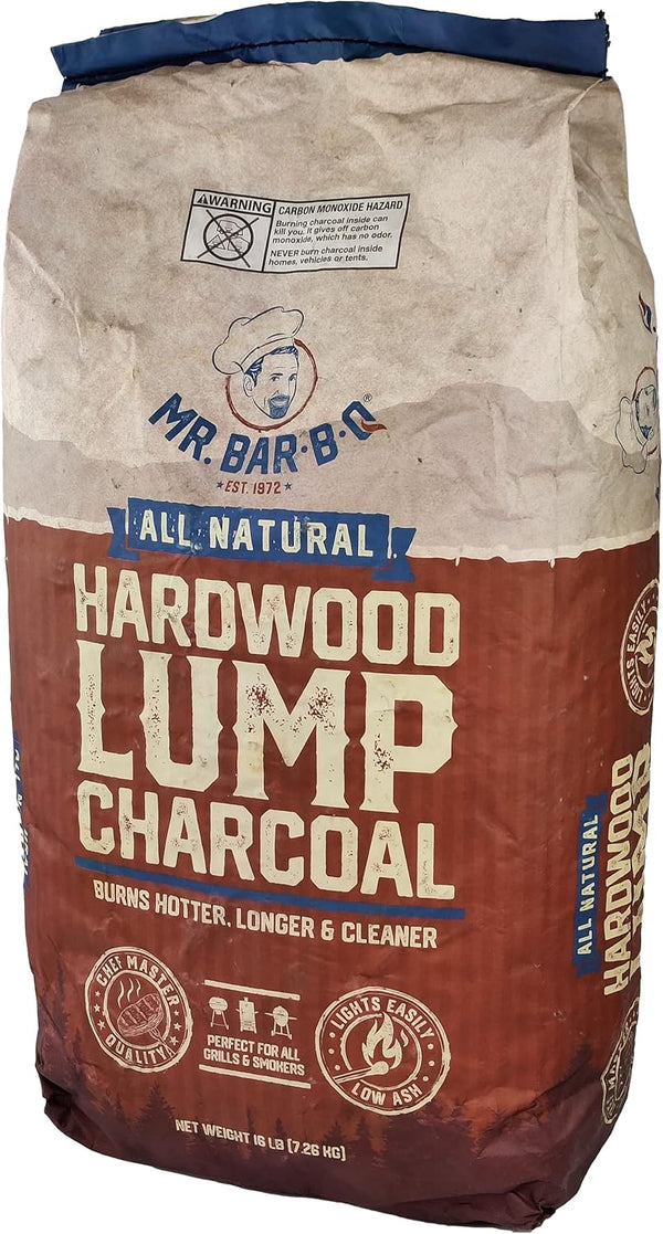 Mr. Bar-B-Q All Natural Hardwood Lump Charcoal for Grilling - 16 lb.