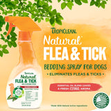 TropiClean Natural Flea and Tick Spray for Dogs & Bedding - 16 oz.