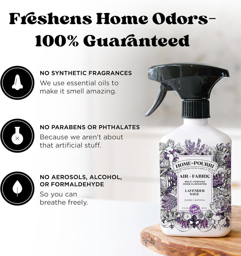 Home~Pourri Air + Fabric Multi-Purpose Lavender Sage Odor Freshener Spray - 11 oz.