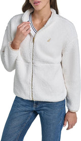 Nautica Womens Full-Zip Sherpa Fleece Jacket