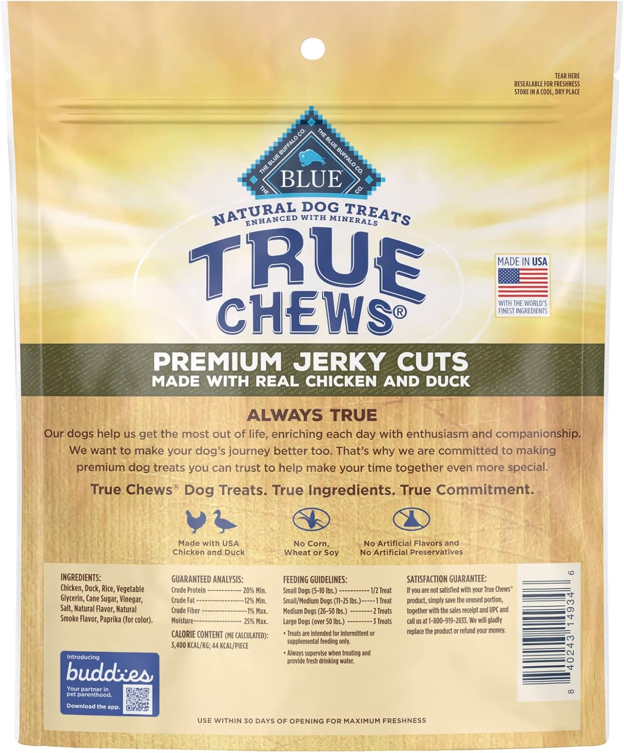 Blue Buffalo True Chew Premiun Jerky Cuts Dog Treats - 12 oz.