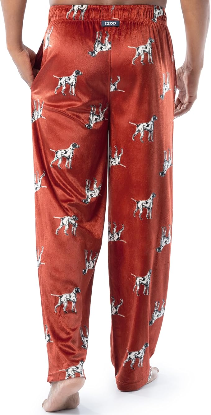 IZOD Mens Holiday Fleece Sleep Pants