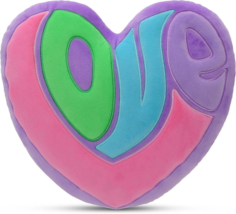 ISCREAM Plush Pastels Love Embroidered Heart Shaped Pillow