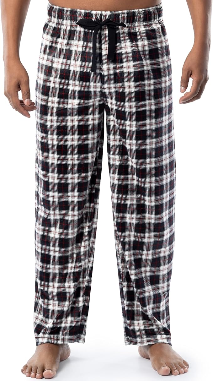 IZOD Mens Fleeced Plaid Sleep Pants