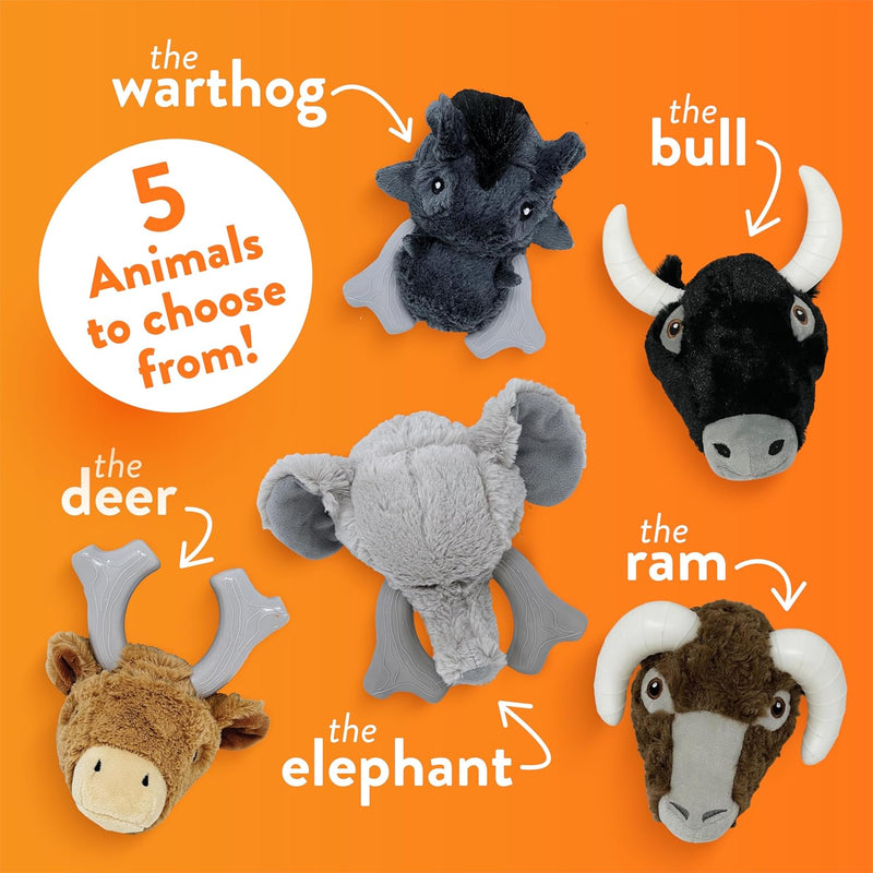 Spunky Pup Knucklehead Durable Plush & Chew Dog Toy - Bull