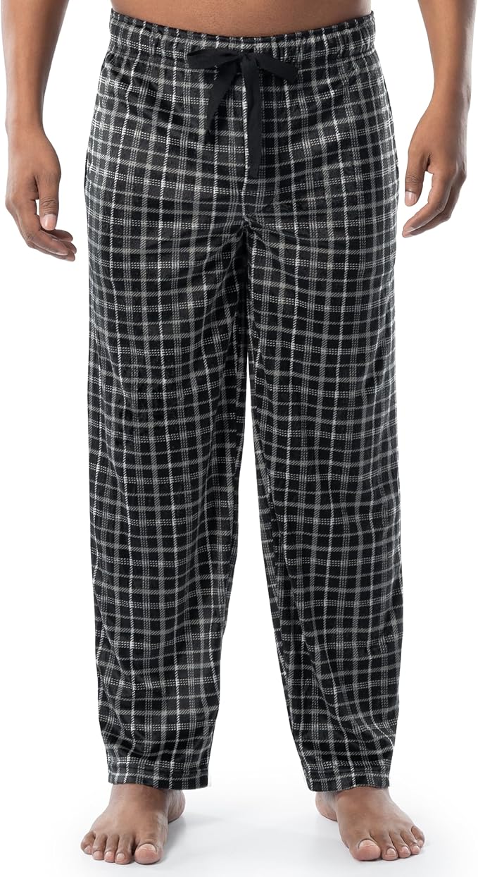 IZOD Mens Fleeced Plaid Sleep Pants