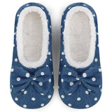 Snoozies Womens Denim Blue Ballerina Slippers