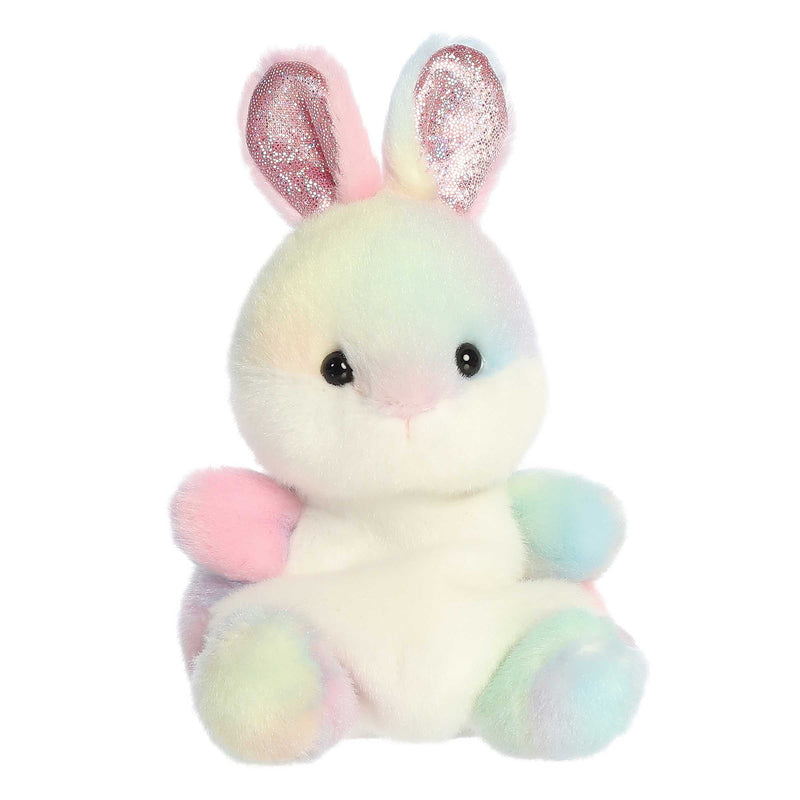 Aurora Palm Pals 5" Opal Rainbow Bunny Plush Toy