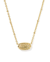 Kendra Scott Tiger Striped Elisa Short Pendant Necklace - Mother Of Pearl