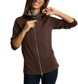 Tommy Bahama Womens Palm Voyage Funnel Neck Full-Zip Jacket