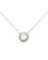 Nadri Round Cubic Zirconia Gold Pendant Necklace