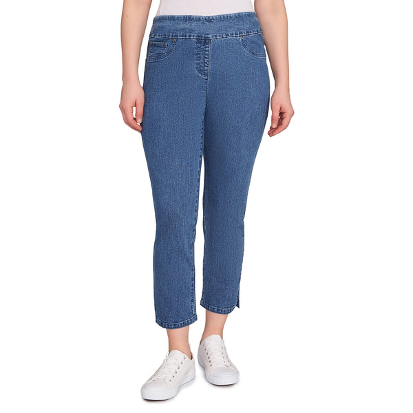 Ruby Rd. Womens Pull On Denim Ankle Pants