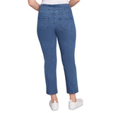 Ruby Rd. Womens Pull On Denim Ankle Pants