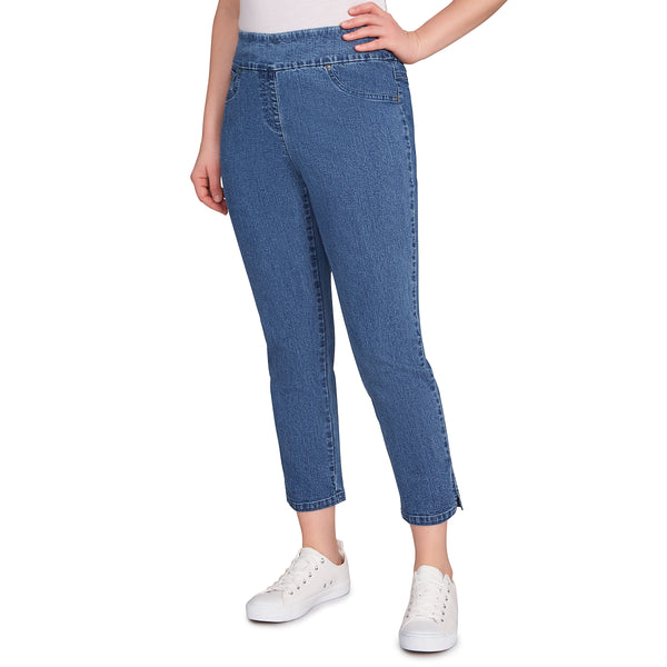 Ruby Rd. Womens Pull On Denim Ankle Pants