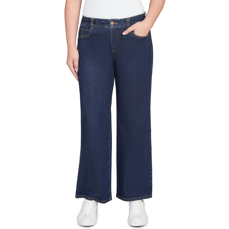 Ruby Rd. Womens Super Soft Stretch Wide Leg Jeans