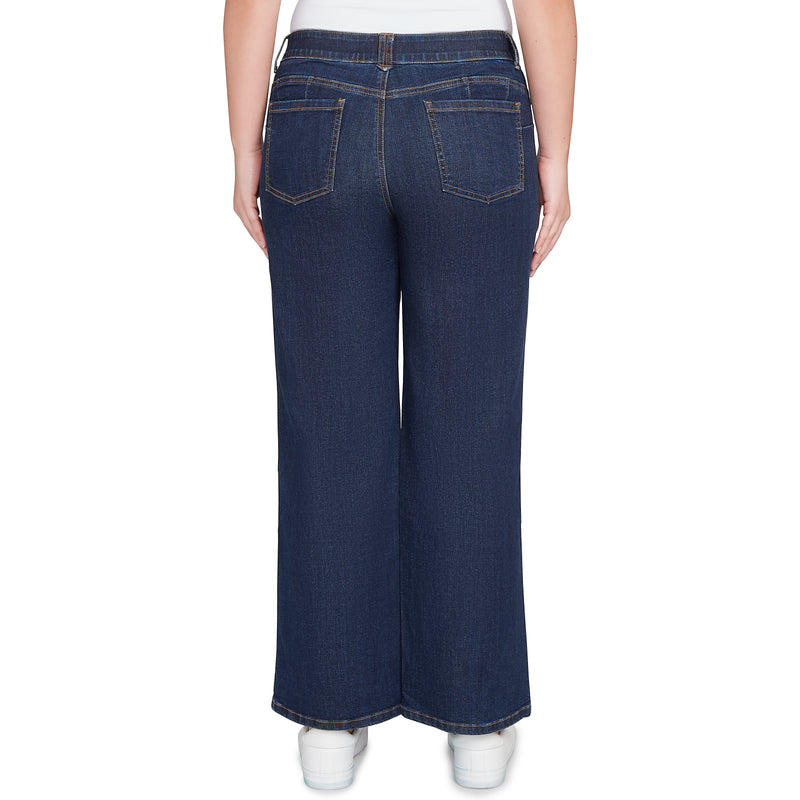 Ruby Rd. Womens Super Soft Stretch Wide Leg Jeans