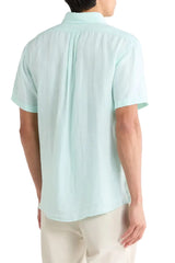Brooks Brothers Mens Solid Linen Short Sleeve Shirt