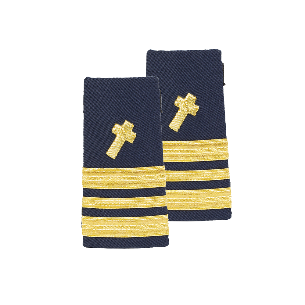 Vanguard CG Enhanced Shoulder Board Male LCDR Christian Chaplain
