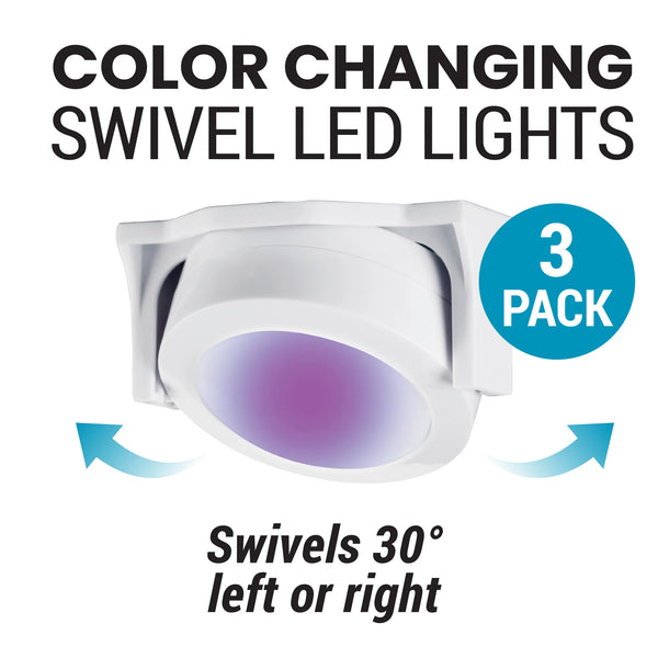 Bell + Howell Color Changing Swivel Lights - 3 Pack