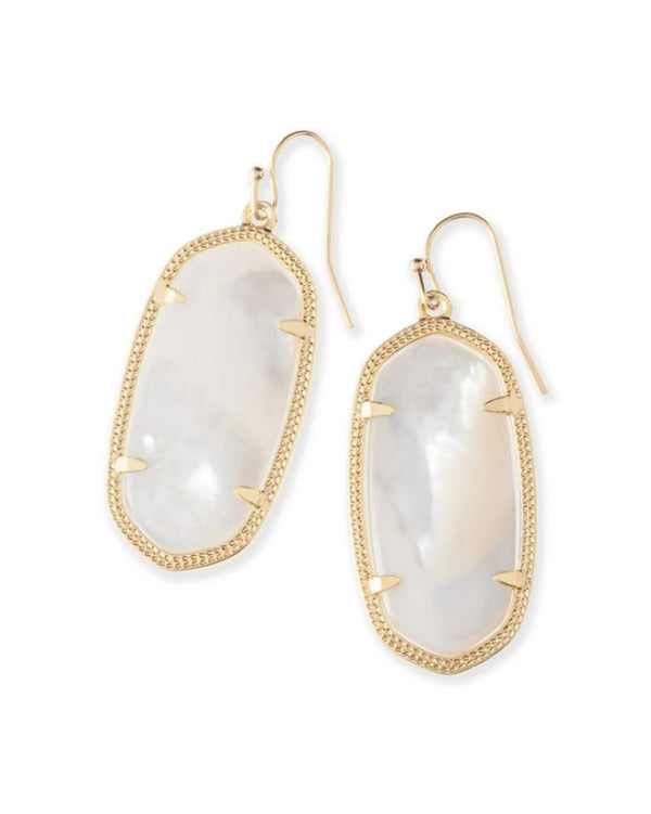 Kendra Scott Elle Drop Earrings - Ivory Mother-of-Pearl, 14K Gold Plated