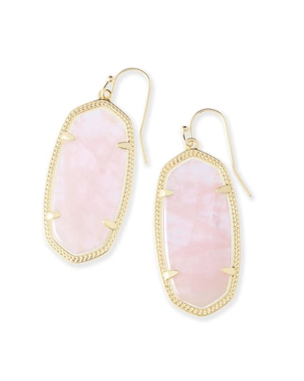 Kendra Scott Elle Drop Earrings - Rose Quartz, 14K Gold Plated