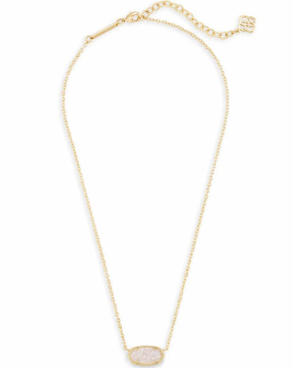 Kendra Scott Elisa Pendant Necklace - Iridescent Drusy, 14K Gold Plated