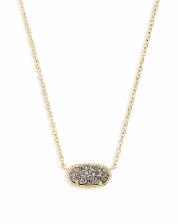 Kendra Scott Elisa Pendant Necklace - Platinum Drusy, 14K Gold Plated