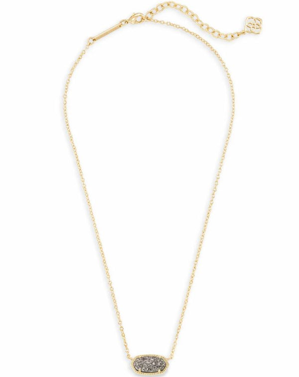 Kendra Scott Elisa Pendant Necklace - Platinum Drusy, 14K Gold Plated