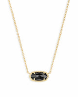 Kendra Scott Elisa Pendant Necklace - Black Opaque Glass, 14K Gold Plated