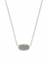 Kendra Scott Elisa Pendant Necklace - Platinum Drusy, Rhodium Plated