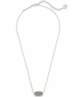 Kendra Scott Elisa Pendant Necklace - Platinum Drusy, Rhodium Plated