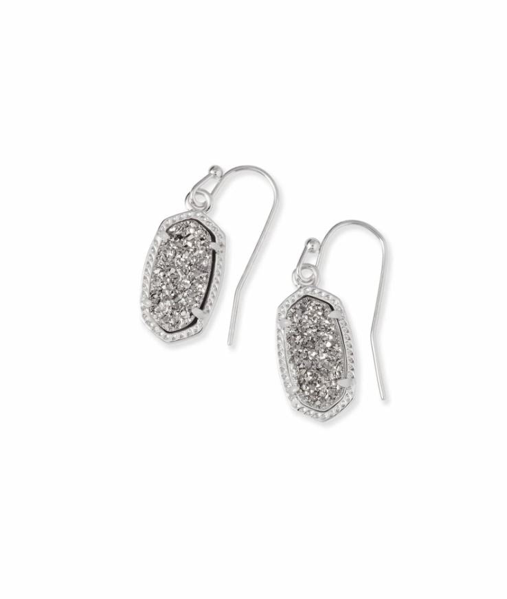 Kendra Scott Lee Drop Earrings - Platinum Drusy, Rhodium Plated