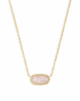 Kendra Scott Elisa Pendant Necklace - Rose Quartz, 14K Gold Plated