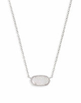 Kendra Scott Elisa Pendant Necklace - Iridescent Drusy, Rhodium Plated