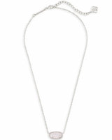 Kendra Scott Elisa Pendant Necklace - Iridescent Drusy, Rhodium Plated