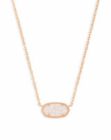 Kendra Scott Elisa Pendant Necklace - Iridescent Drusy, 14K Rose Gold Plated