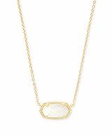 Kendra Scott Elisa Pendant Necklace - White Kyocera Opal, 14K Gold Plated