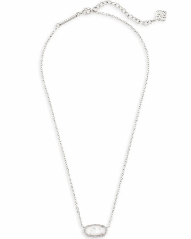 Kendra Scott Elisa Pendant Necklace - Ivory Mother-of-Pearl, Rhodium Plated