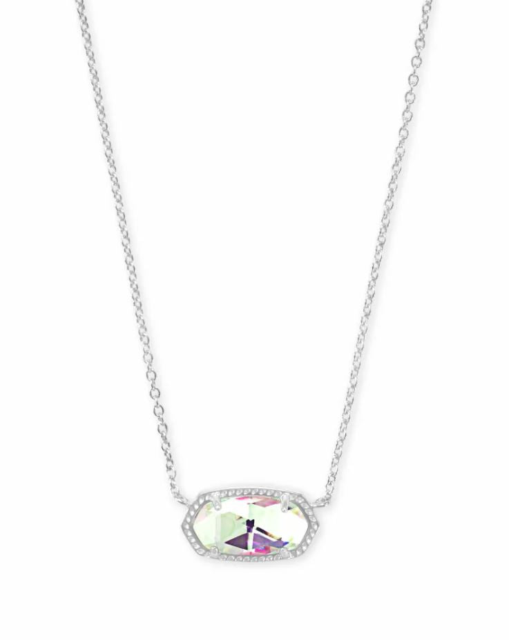 Kendra Scott Elisa Pendant Necklace - Dichroic Glass, Silver Plated