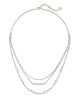 Kendra Scott Addison Triple Strand Necklace - Rhodium Plated