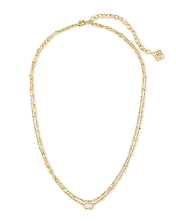 Kendra Scott Emilie Multi Strand Necklace - Iridescent Drusy, 14K Gold Plated