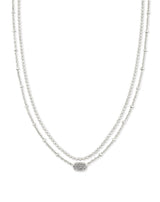 Kendra Scott Emilie Multi Strand Necklace - Platinum Drusy, Rhodium Plated