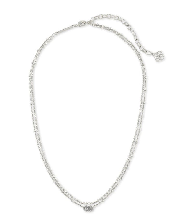 Kendra Scott Emilie Multi Strand Necklace - Platinum Drusy, Rhodium Plated