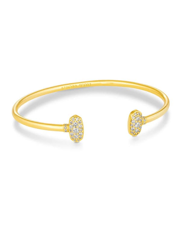 Kendra Scott Grayson Cuff Bracelet - White Crystal, 14K Gold Plated