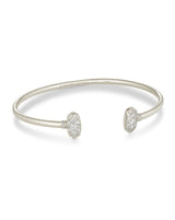 Kendra Scott Grayson Cuff Bracelet - White Crystal, Rhodium Plated