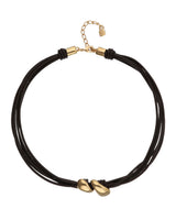 UNOde50 Medula Gold Short Leather Cord Necklace