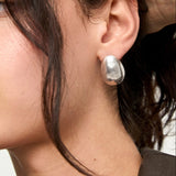 UNOde50 Medula Large Oval Silver Stud Earrings