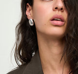 UNOde50 Medula Large Oval Silver Stud Earrings
