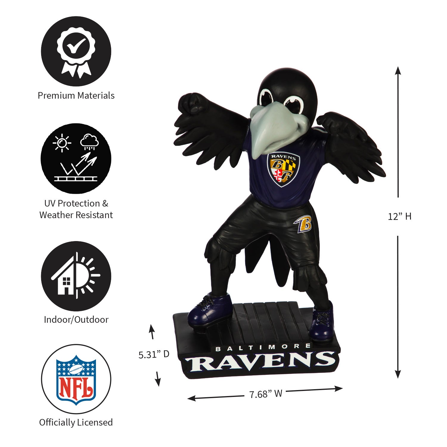 Team Sports America Baltimore Ravens Mascot Statue
