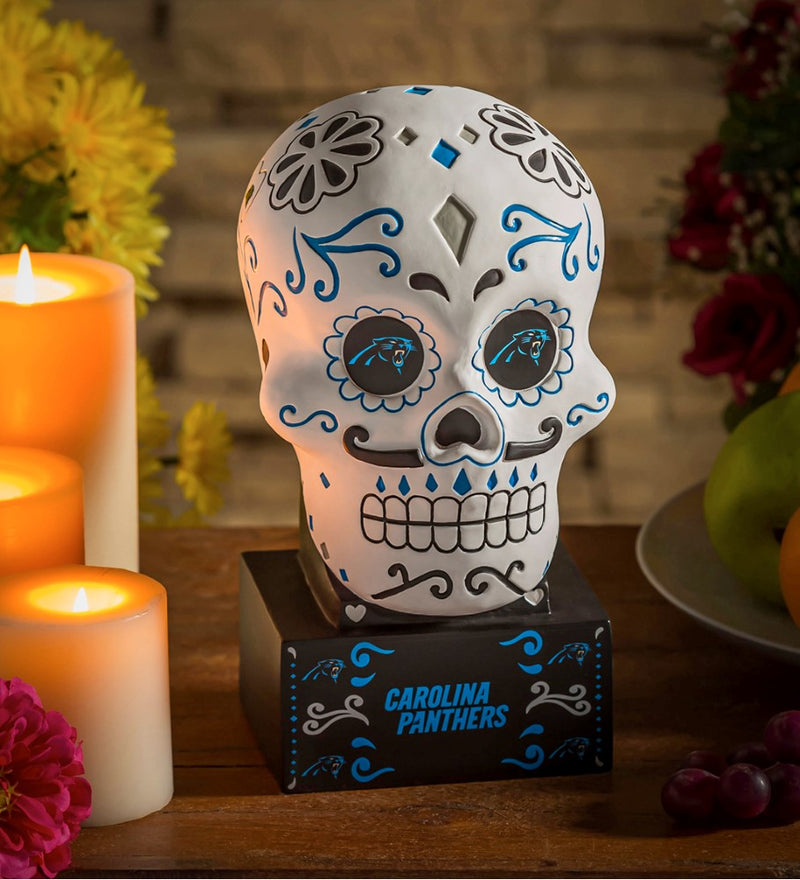 Team Sports America Carolina Panthers Sugar Skull Statue